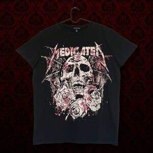 🖤Current Mood x DOLLS KILL Medicated Skull Shirt - NWT❤️